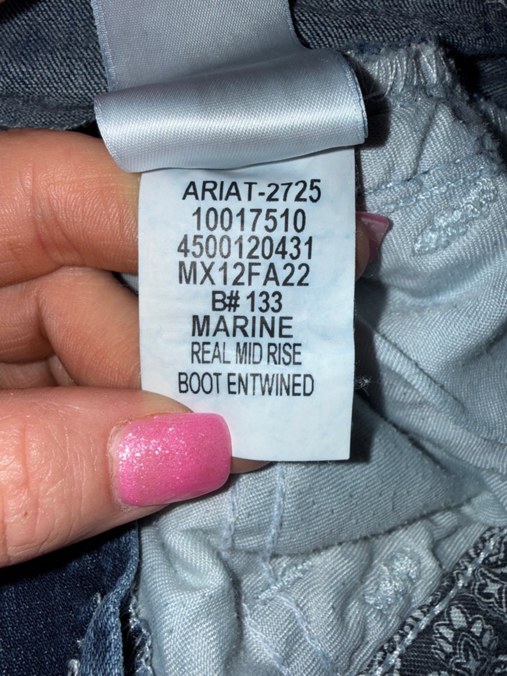 EUC Ariat Blue Flare Jeans with White Stitching 31XL - Picture 3 of 8